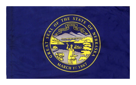 3x5 Nebraska State Indoor Flag with Polehem Sleeve