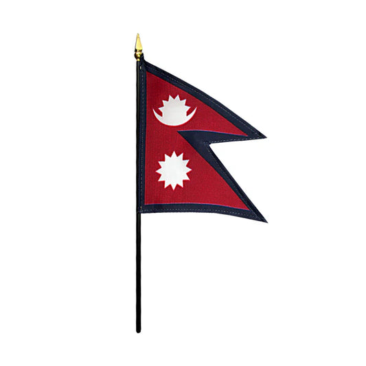 4"x6" Nepal Poly-Silk Handheld Stick Flag