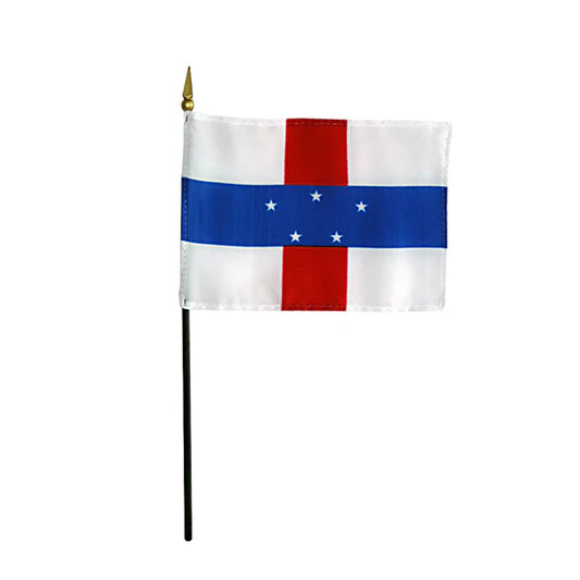 4"x6" Netherlands Antilles Poly-Silk Handheld Stick Flag