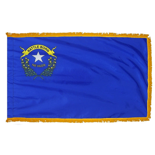 3x5 Nevada State Indoor Flag with Polehem Sleeve & Fringe