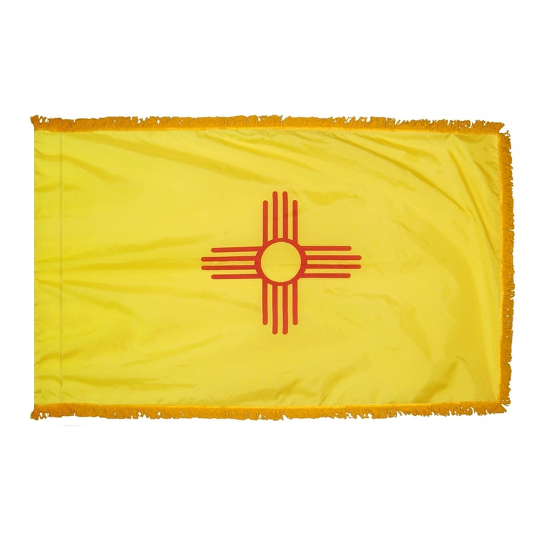 3x5 New Mexico State Indoor Flag with Polehem Sleeve & Fringe