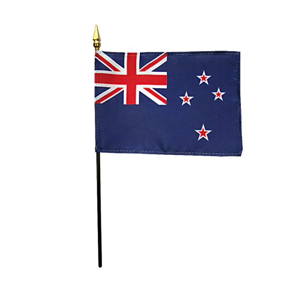 4"x6" New Zealand Poly-Silk Handheld Stick Flag