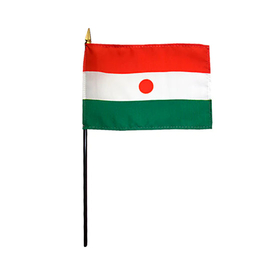 4"x6" Niger Poly-Silk Handheld Stick Flag