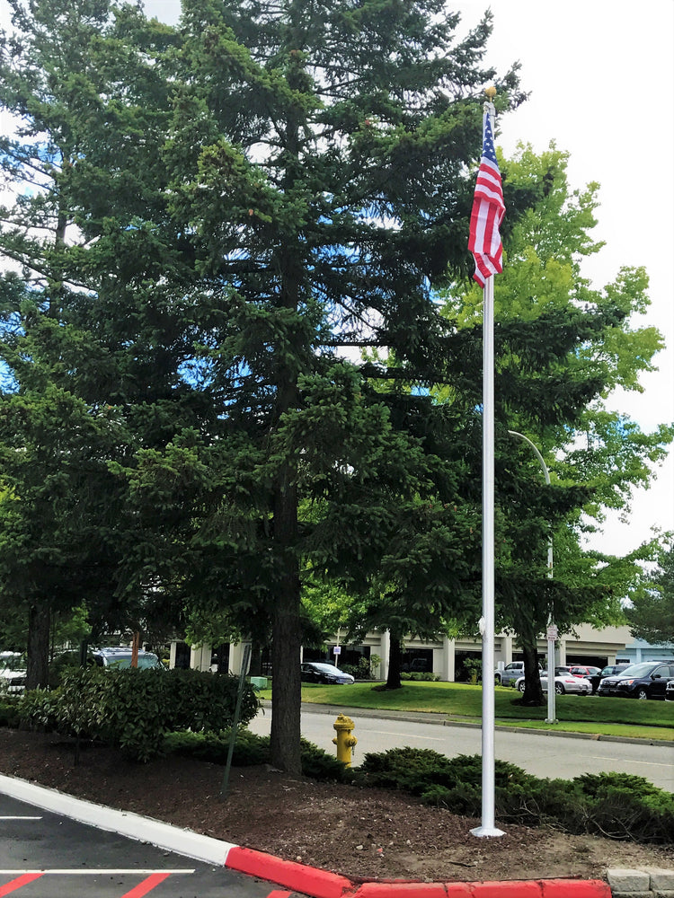 20' 1-Piece External Halyard Aluminum Flagpole - 22'x2"x3"x.125"