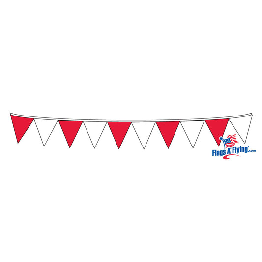 9"x12" Red & White Pennant String - 120'