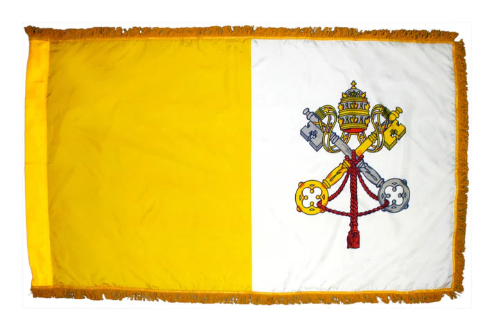 2x3 Papal Nylon Indoor/Parade Flag with Polehem & Fringe