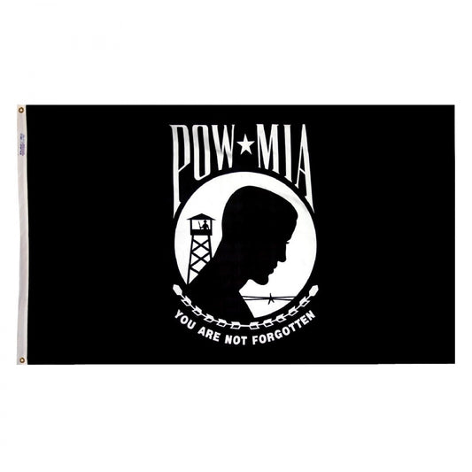 8x12 POW/MIA Outdoor Nylon Flag - Double Sided Seal