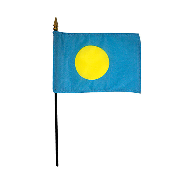 4"x6" Palau Poly-Silk Handheld Stick Flag