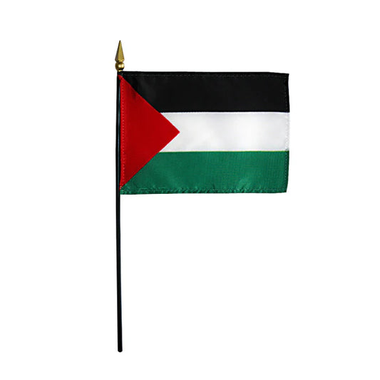 4"x6" Palestine Poly-Silk Handheld Stick Flag