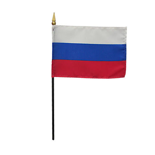 4"x6" Russia Poly-Silk Handheld Stick Flag