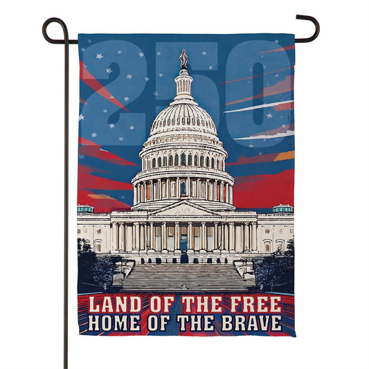 12.5"x18" 250th Anniversary Land of the Free Home of the Brave Garden Flag