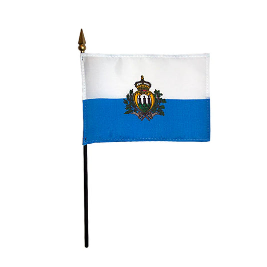 4"x6" San Marino Poly-Silk Handheld Stick Flag