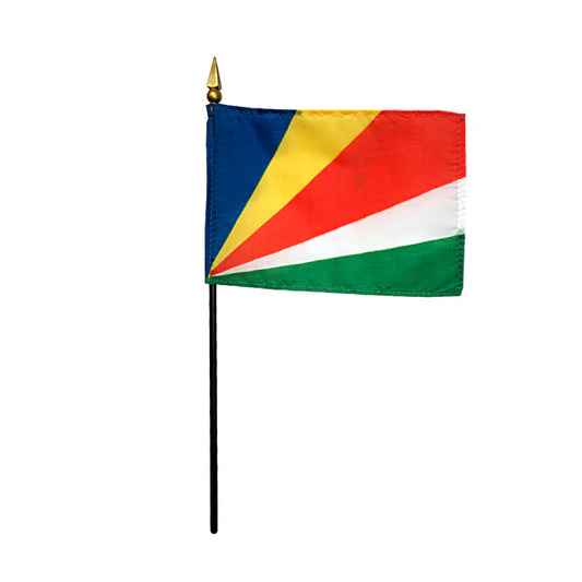 4"x6" Seychelles Poly-Silk Handheld Stick Flag