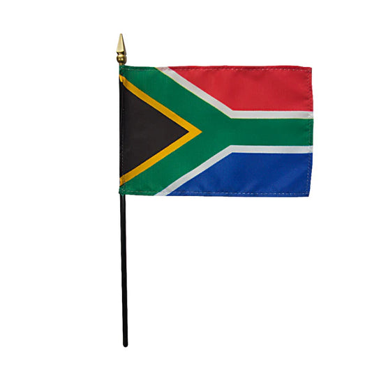 4"x6" South Africa Poly-Silk Handheld Stick Flag