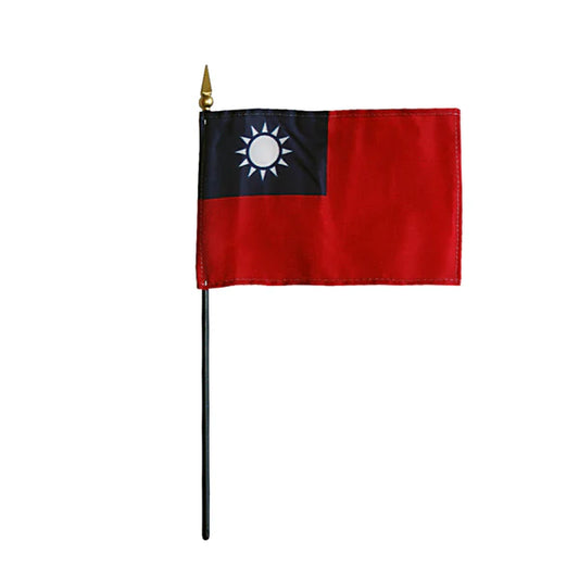4"x6" Taiwan Poly-Silk Handheld Stick Flag