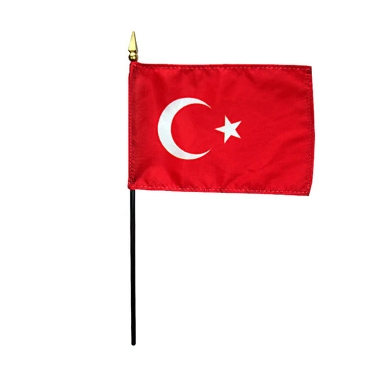 4"x6" Turkey Poly-Silk Handheld Stick Flag