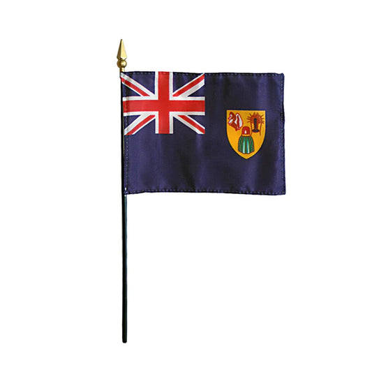 4"x6" Turks & Caicos Poly-Silk Handheld Stick Flag