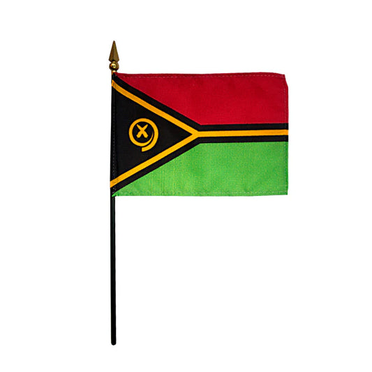 4"x6" Vanuatu Poly-Silk Handheld Stick Flag
