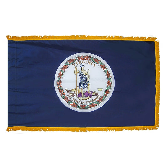 3x5 Virginia State Indoor Flag with Polehem Sleeve & Fringe