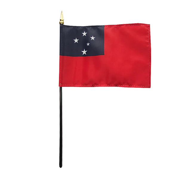 4"x6" Western Samoa Poly-Silk Handheld Stick Flag