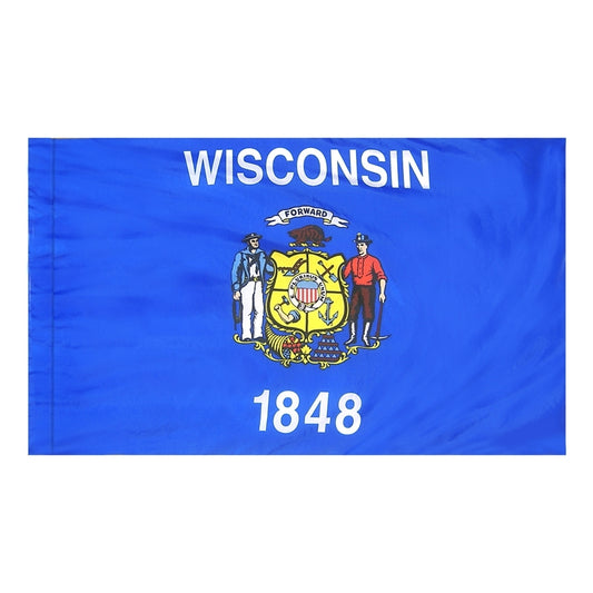 3x5 Wisconsin State Indoor Flag with Polehem Sleeve