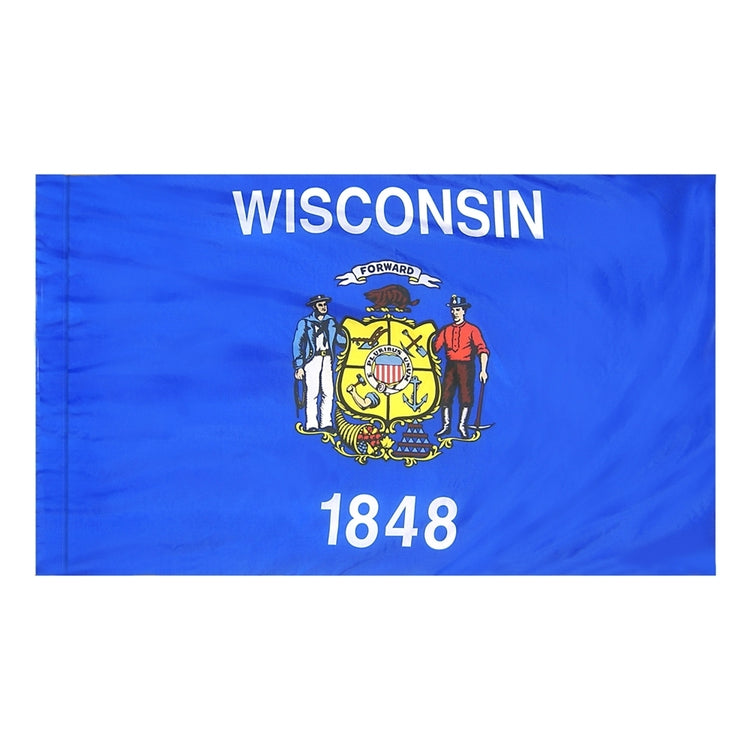 3x5 Wisconsin State Indoor Flag with Polehem Sleeve