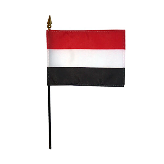 4"x6" Yemen Poly-Silk Handheld Stick Flag