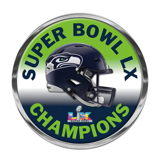 Seattle Seahawks Super Bowl LX Champions Chrome Domed Auto Emblem *Pre-order*