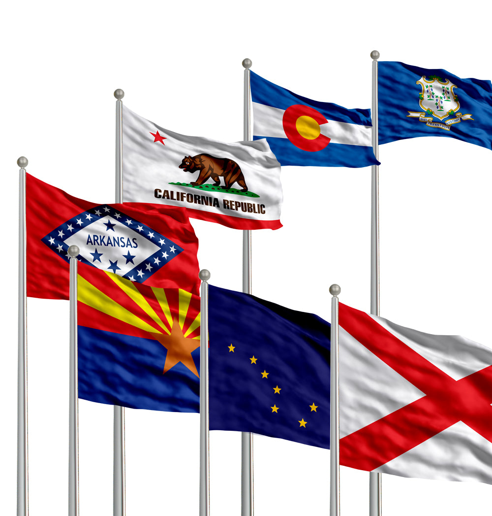 File Flags 3x5 State Flag Outdoor Nylon Flag Set | Flags A' Flying