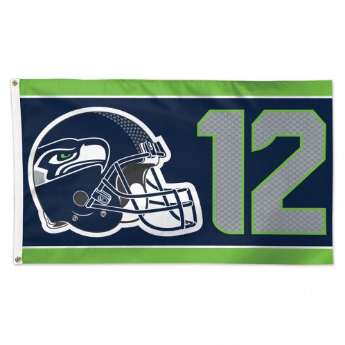3x5 Seattle Seahawks 12 Helmet Outdoor Flag