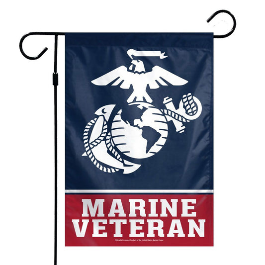 US Marine Corps Veteran Printed Garden Flag; Polyester 12"x18"