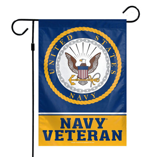 US Navy Veteran Printed Garden Flag; Polyester 12"x18"