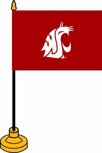 4"x6" Washington State University Cougars Stick Flag Set