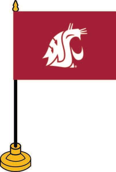 4"x6" Washington State University Cougars Stick Flag Set