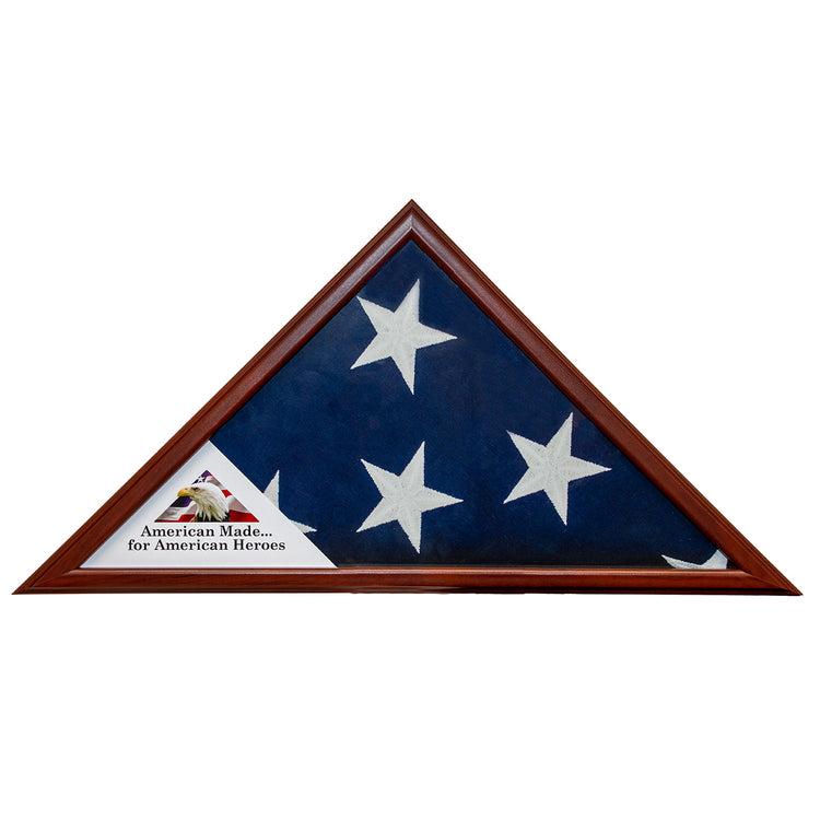 Cherry Finish Manufactured Wood Flag Case for 5x9.5 Flag