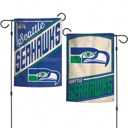 12.5"x18" Seattle Seahawks Retro Garden Flag