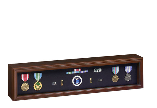 Cherry Finish Wood Medal Display Case