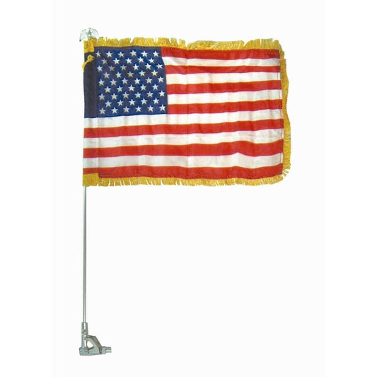 12"x18" American Printed Nylon Flag with Sleeve & Fringe