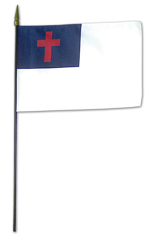 4"x6" Christian Poly-Silk Stick Flag