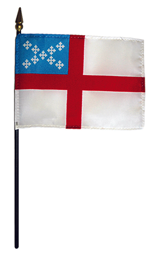 4"x6" Episcopal Poly-Silk Stick Flag