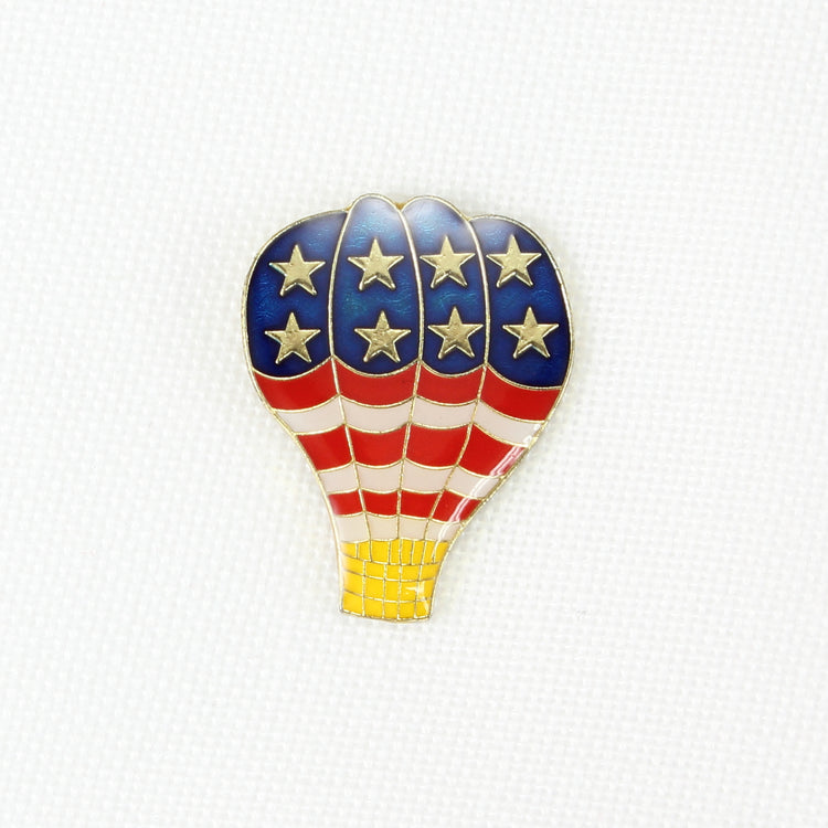 Patriotic Hot Air Balloon Flag Lapel Pin