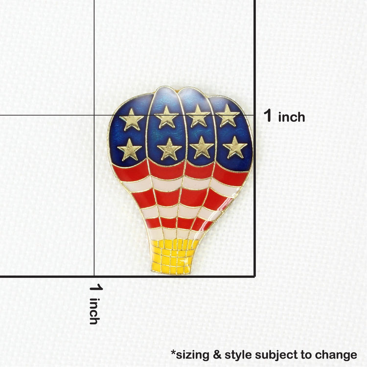 Patriotic Hot Air Balloon Flag Lapel Pin