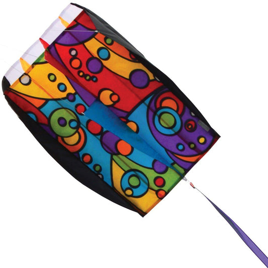 Rainbow Orbit Ripstop Nylon Parafoil 5 Kite to include 500 ft. 50 lb. Test Line, Yo-Yo Winder, & 5' Streamer Tail ; 20"x32" - Wind Range 6 ~ 20 mph