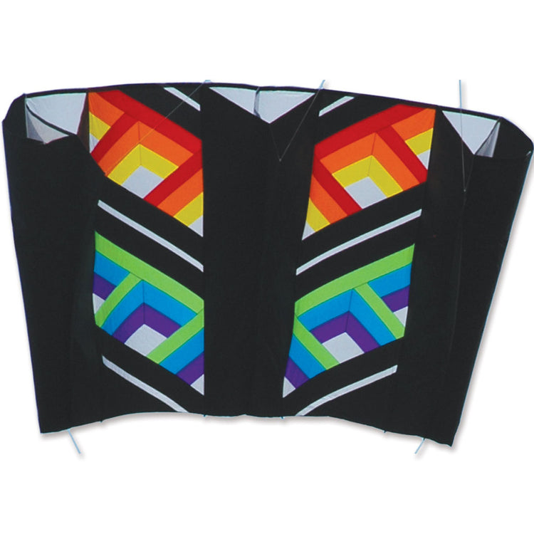 Rainbow Cubic Polyester Frameless Sled Kite; 95"x44.5" - Wind Range 5 ~ 20 mph