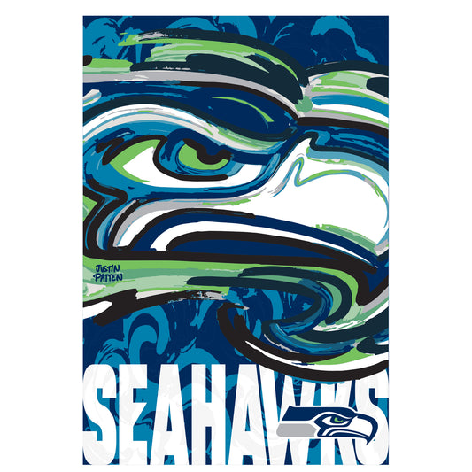 29"x43" Seattle Seahawks Painted Portrait House Flag