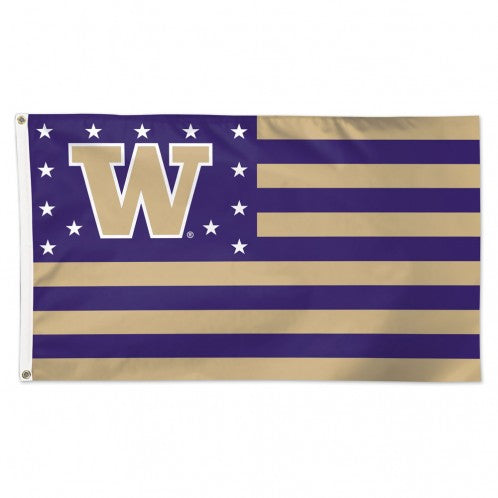 3x5 University of Washington Huskies Stars & Stripes Team Flag; Polyester H&G
