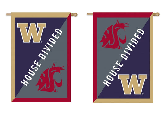 28"x44" UW Huskies & WSU Cougars House Divided Banner Flag