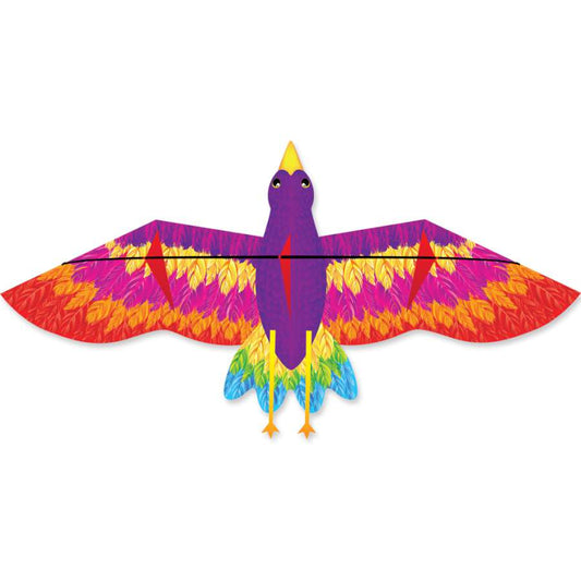 Rainbow Bird Polyester Bird Kite with Fiberglass Frame to include 150 ft. 30 lb. Test Line & Winder; 78"x34" - Wind Range 5 ~ 18 mph