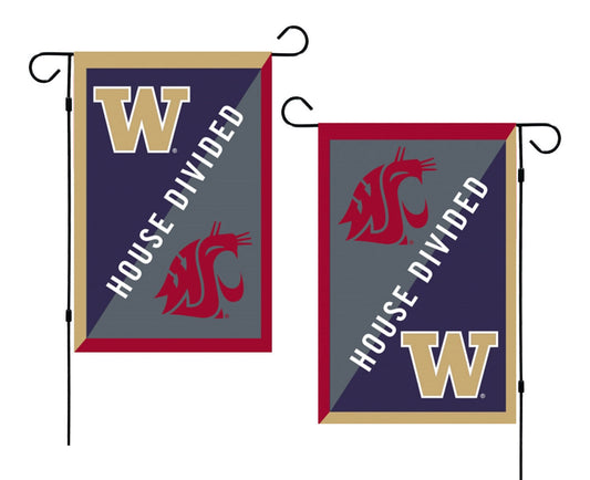 12.5"x18" UW Huskies & WSU Cougars House Divided Garden Flag