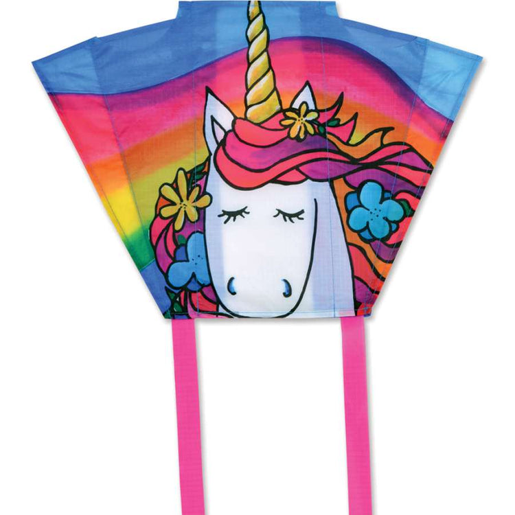 Unicorn Polyester Key Chain Sled Kite to include 50 ft. 10 lb. Test Line & Winder; 18"x12.75" - Wind Range 6 ~ 18 mph